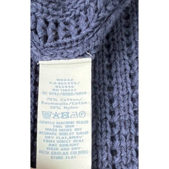Boden Womens Long Sleeve Open Knit Duster Cardigan Sweater Heavy Blue Medium - Picture 7 of 7